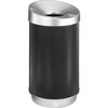 Safco 38 gal Round At-Your-Disposal Vertex Waste Receptacle, Black and Silver, Plastic SAF9799BL